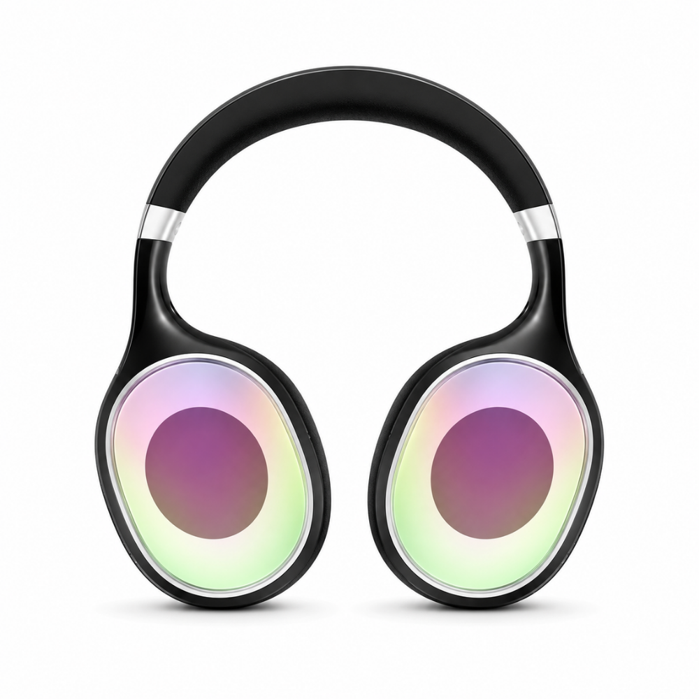 Wireless Bluetooth Headphones with RGB LED Lights & Soft Ear Cushions
