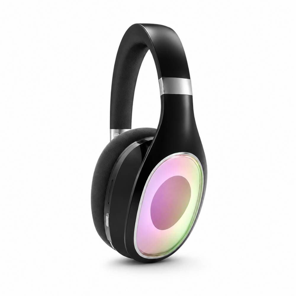 Wireless Bluetooth Headphones with RGB LED Lights & Soft Ear Cushions