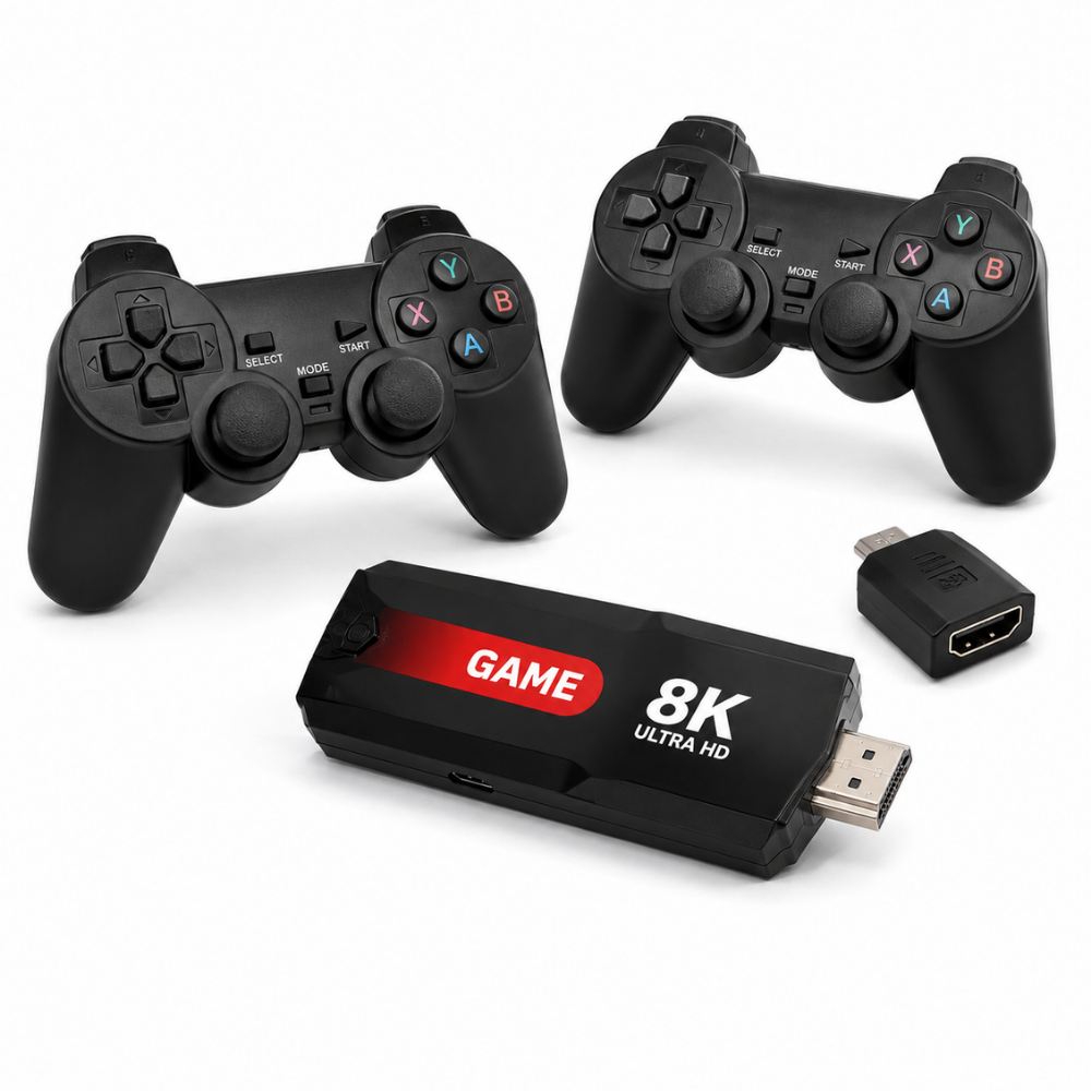 8K Ultra HD Game Stick with 2 Wireless Controllers – HDMI Gaming Console